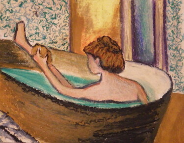 Femme à la toilette. Woman at the toilet.