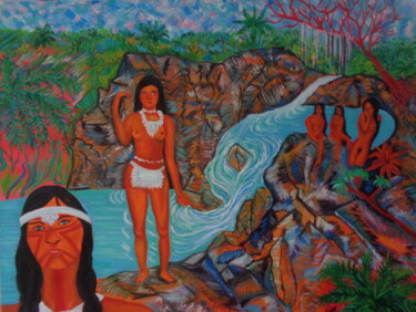 Indiens à la Cascade. Indians at the Cascade